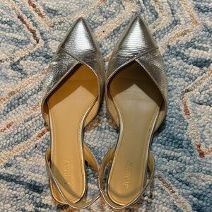 J. Crew Factory Gold Slingback Flats